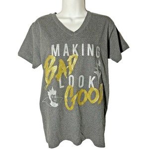 Making Bad Look Good Maleficent Disney  Parks Villains Tee Shirt V-Neck  Sz M